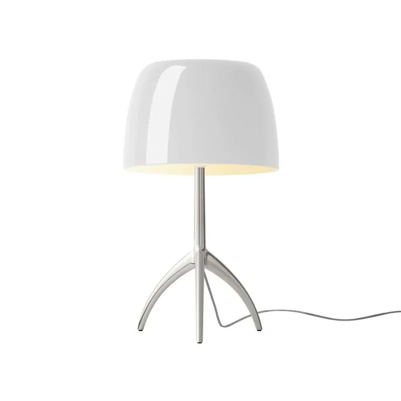 Lumiere Grande Tafellamp E27 Alu/Wit - Foscarini - Woonkamer - Aluminium von Foscarini – Produktfoto