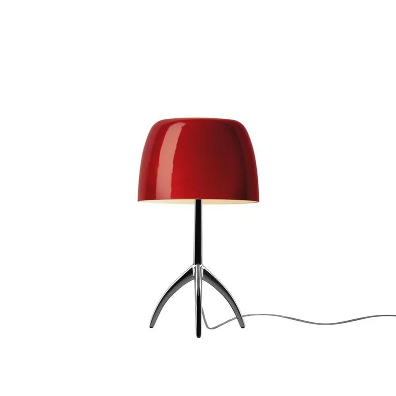Lumiere Piccola tafellamp, chroom/rood, 35 cm - Foscarini - Woonkamer - Aluminium von Foscarini – Produktfoto
