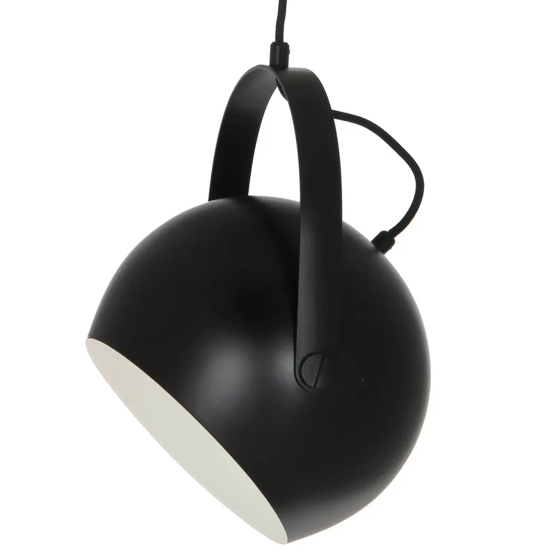 Bal met handvat hanglamp 19cm zwart van Frandsen in Zwart mat – productfoto