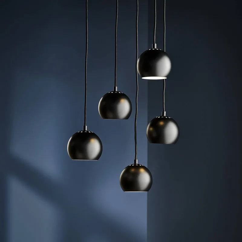 hanglamp Ball, matzwart, Ø 12 cm by Frandsen in Zwart mat – product photo