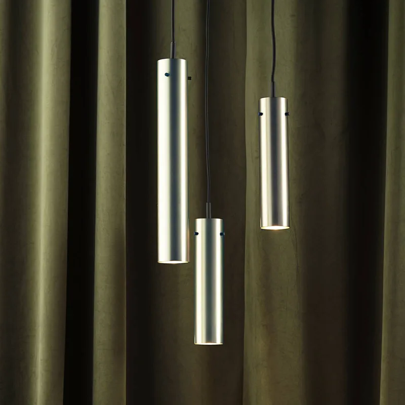 hanglamp FM2014, staal, gepolijst, hoogte 36 cm van Frandsen in Gepolijst staal – productfoto