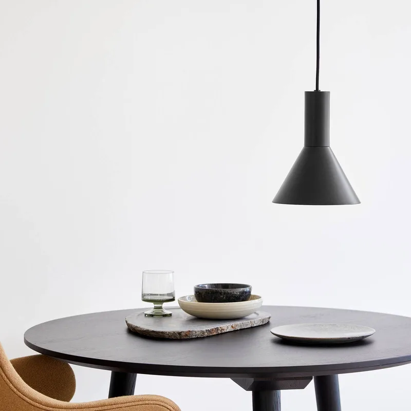 Hanglamp Lyss, zwart, metaal, Ø 18 cm, E27 van Frandsen in Zwart mat – productfoto