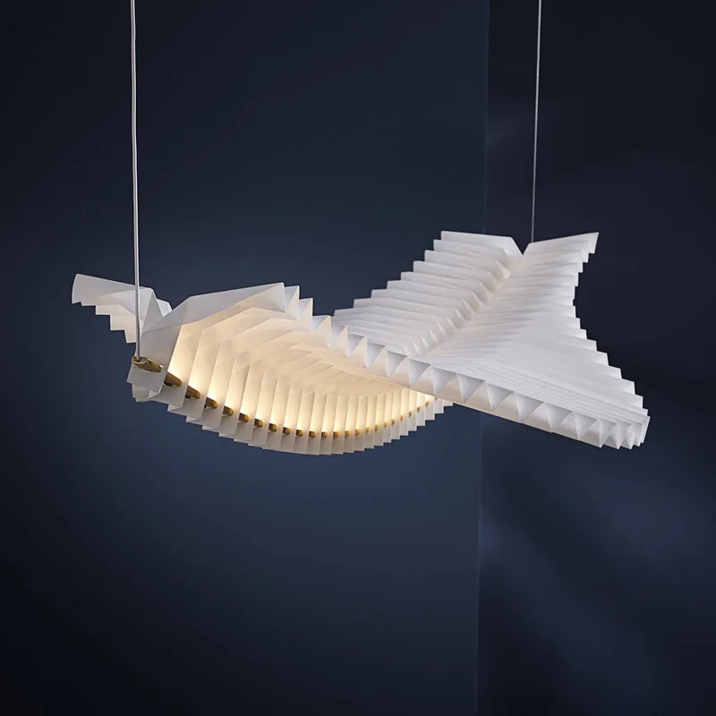 Sora LED hanglamp, wit/messing, papier by Frandsen in Wit, messing – product photo