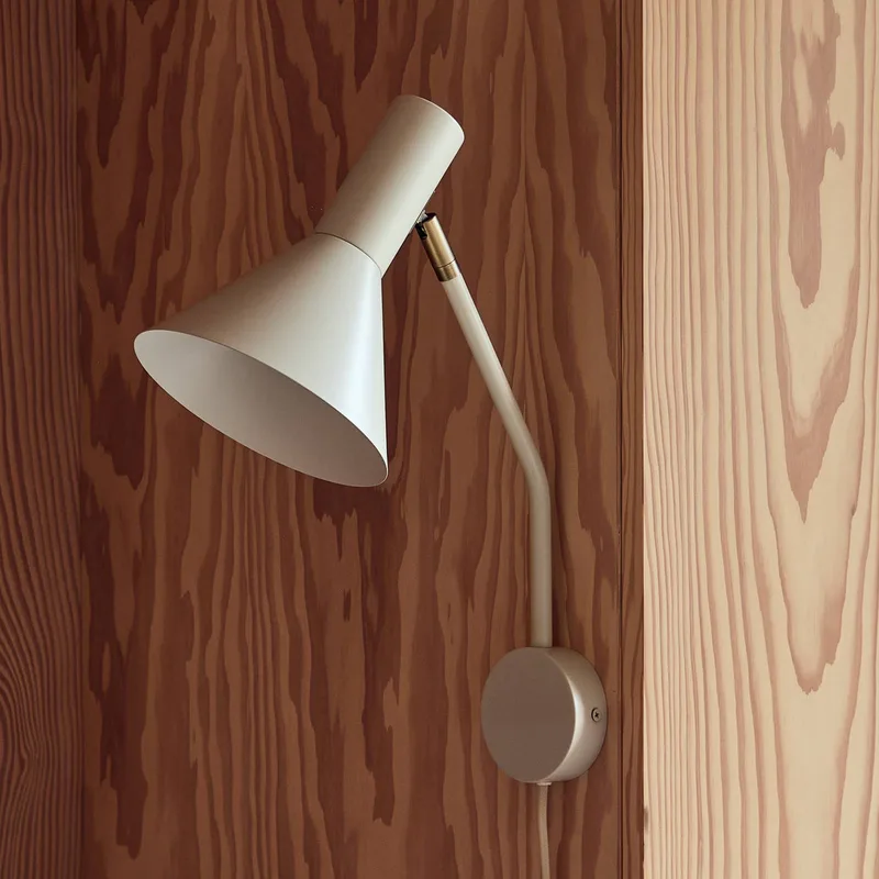 wandlamp Lyss, stekker, 42 cm hoog, E27 van Frandsen in Beige – productfoto