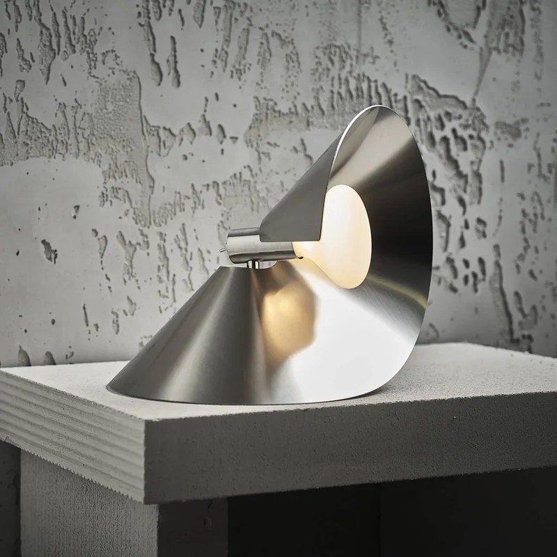 wandlamp Peel, staalkleurig, breedte 26,5 cm van Frandsen in Staal – productfoto