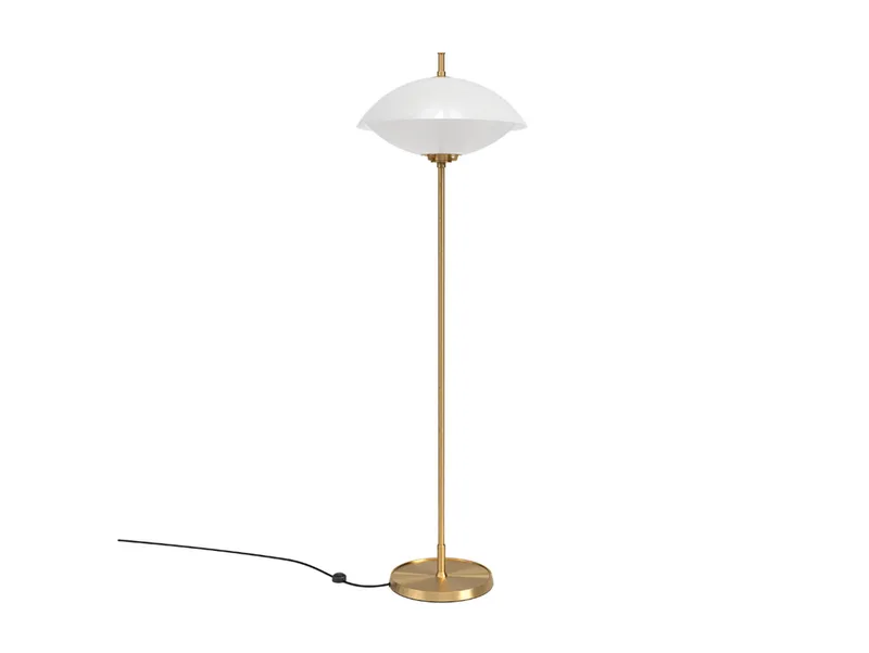 Clam Vloerlamp Opal/Brass fra Fritz Hansen – produktbillede