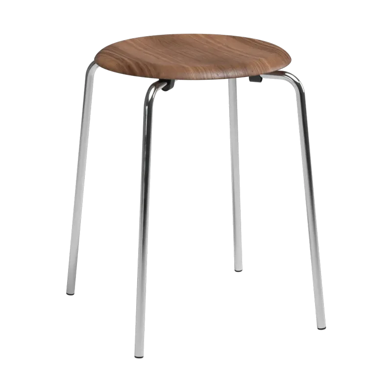 Dot Hocker Walnuss-Chrom by Fritz Hansen – product photo