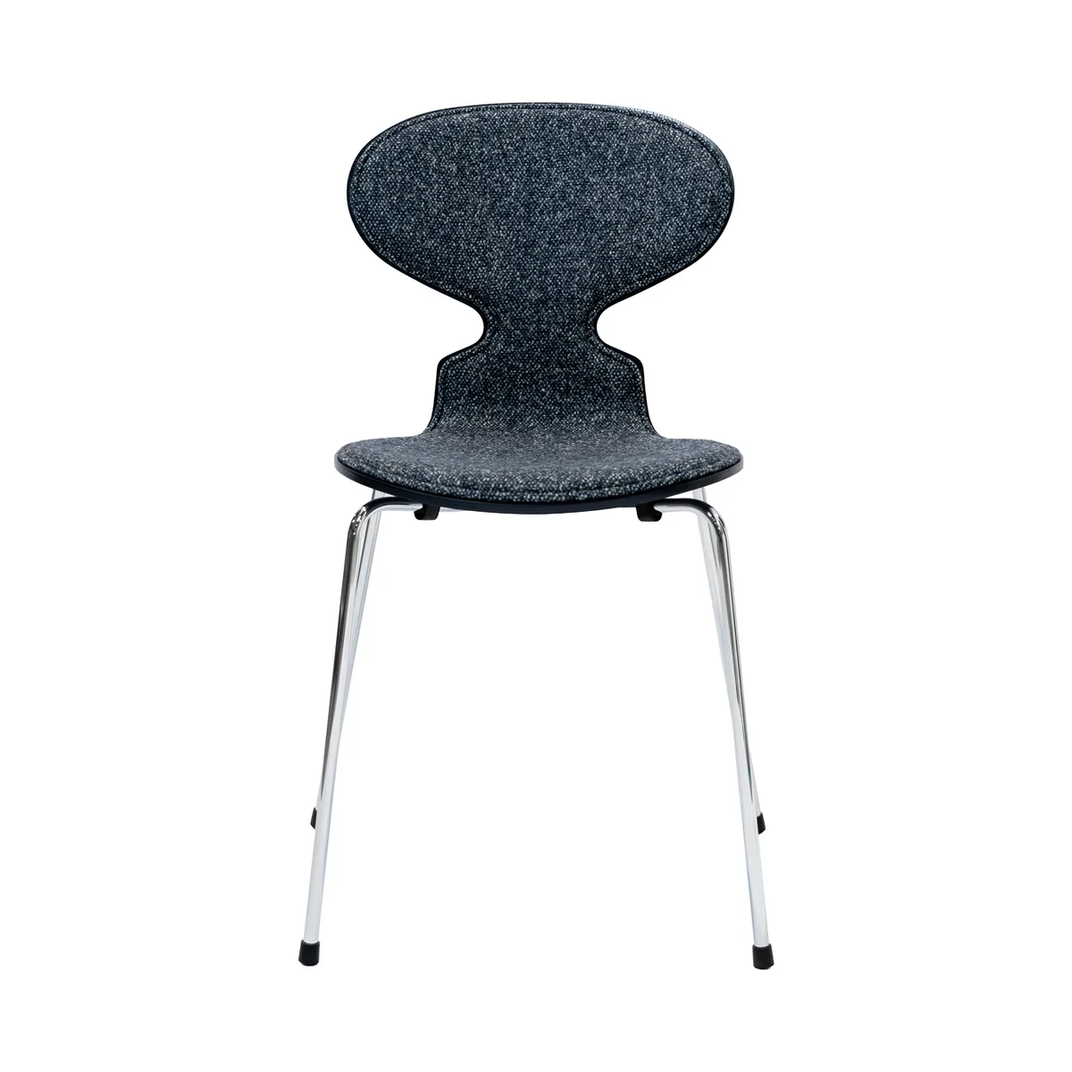 Gepolsterter Stuhl Fourmi - Blau - Eschefurnier, gefärbt - Designer Arne Jacobsen by Fritz Hansen – product photo