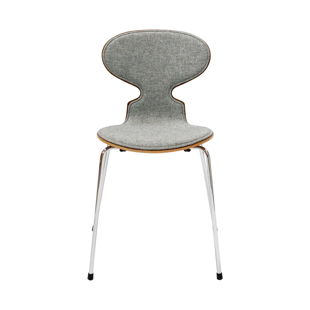 Gepolsterter Stuhl Fourmi - Grau - Nussbaumfurnier - Designer Arne Jacobsen by Fritz Hansen – product photo