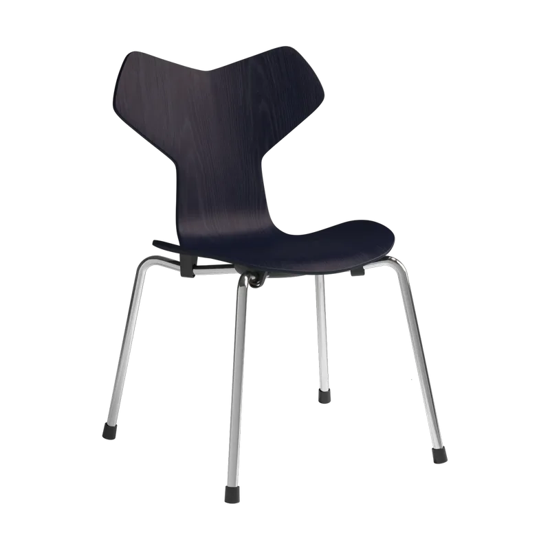 Grand Prix Kinderstuhl Midnight blue Esche lackiert-Chrom by Fritz Hansen – product photo