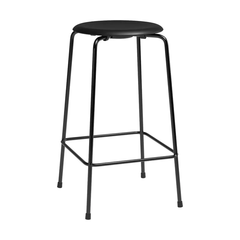 High Dot counter Stuhl 4 Beine Essential black Leder-Schwarz Stahl från Fritz Hansen – produktbild