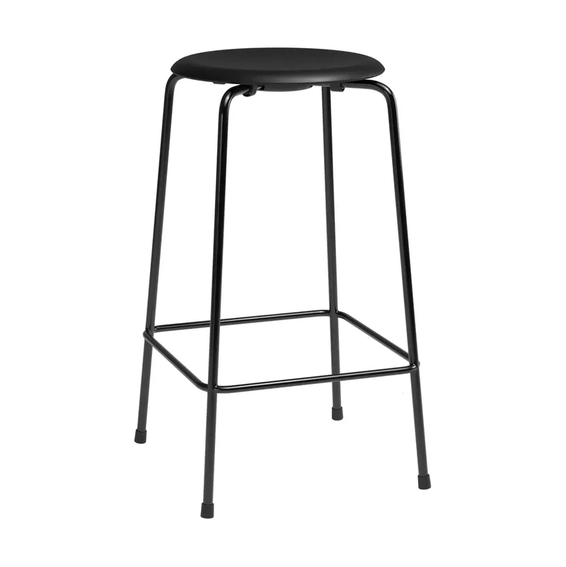 High Dot counter Stuhl 4 Beine Intensiv-Leder schwarz-schwarzer Stahl by Fritz Hansen – product photo