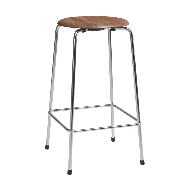 High Dot counter Stuhl 4 Beine Walnuss-Chrom från Fritz Hansen – produktbild