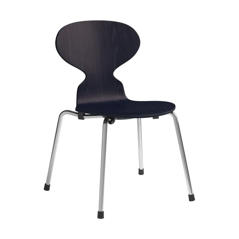 Myran Kinderstuhl Midnight blue Esche lackiert-Chrom von Fritz Hansen – Produktfoto
