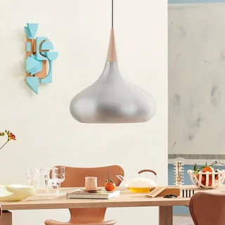 Orient P3 hanglamp aluminium/eiken Ø 50 cm by Fritz Hansen in Geborsteld aluminium, Eiken – product photo 1 of 5