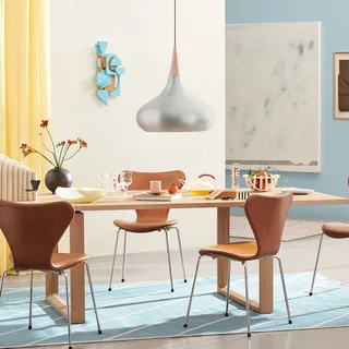 Orient P3 hanglamp aluminium/eiken Ø 50 cm by Fritz Hansen in Geborsteld aluminium, Eiken – product photo 2 of 5