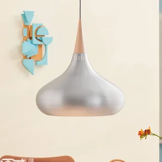 Orient P3 hanglamp aluminium/eiken Ø 50 cm by Fritz Hansen in Geborsteld aluminium, Eiken – product photo 5 of 5