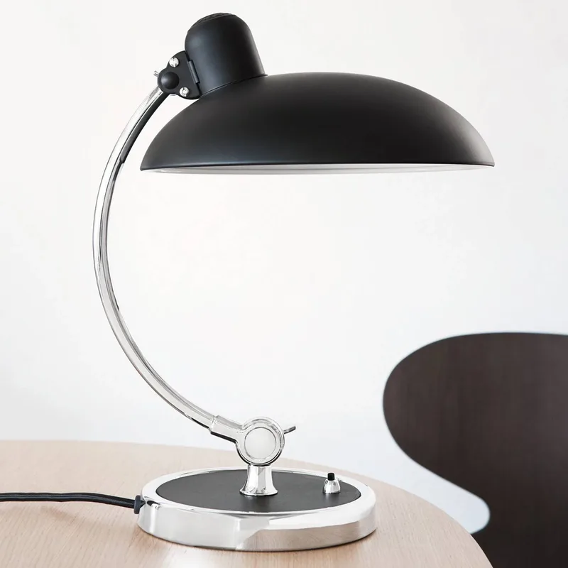 tafellamp Kaiser Idell Luxus, zwart/chroom by Fritz Hansen in Zwart mat, Chrome – product photo 1 of 2