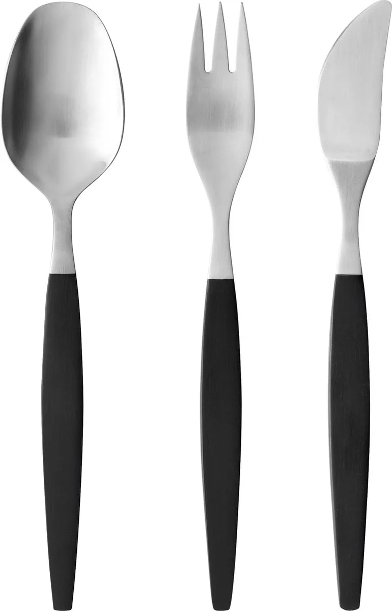 Focus de Luxe Bestekset 12 delen Zwart/Mat staal by Gense in Black/Matte steel – product photo