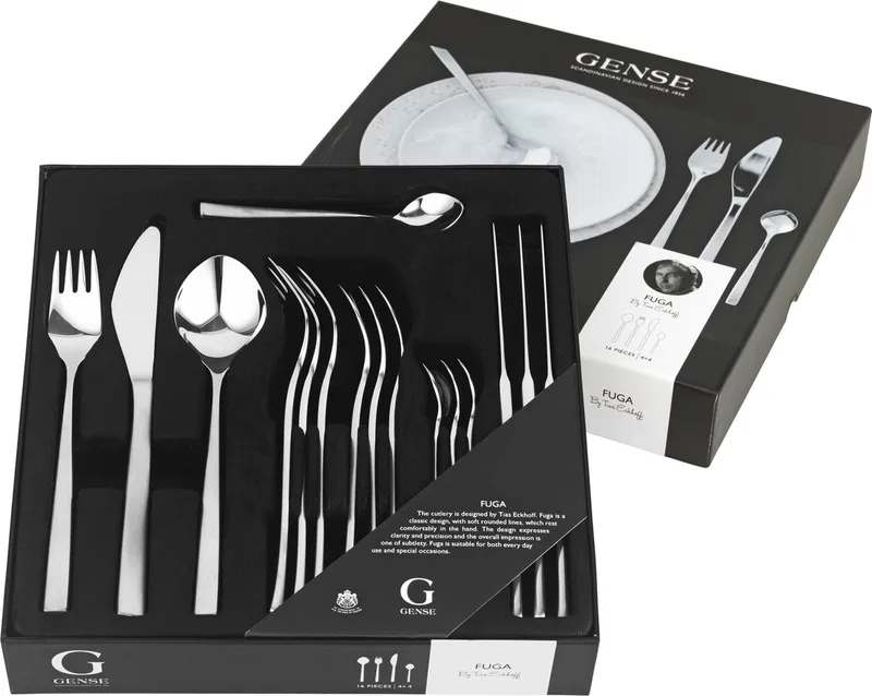 Fuga Bestekset 16 delen Mat/glanzend staal van Gense in Matte/Polished steel – productfoto