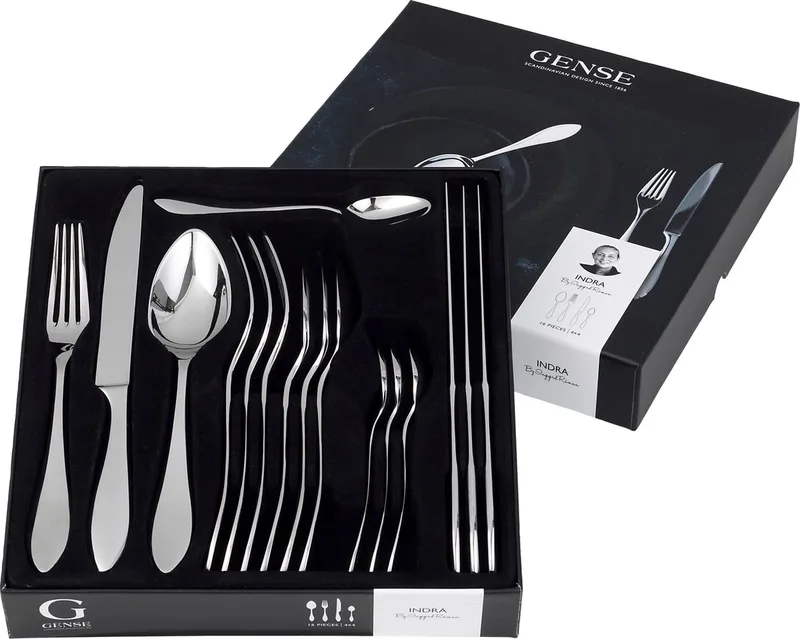Indra Bestekset 16 delen Glanzend staal de Gense en Polished steel – photo du produit