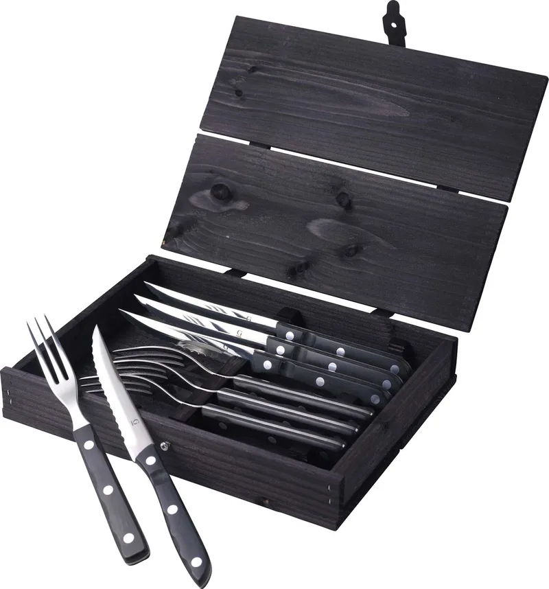 Old Farmer Black Steakbestek 8 delen Zwart/Staal by Gense in Black/Steel – product photo
