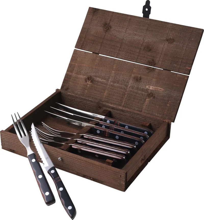 Old Farmer Classic Steakbestek 8 delen Hout/Staal van Gense in Steel/Wood – productfoto