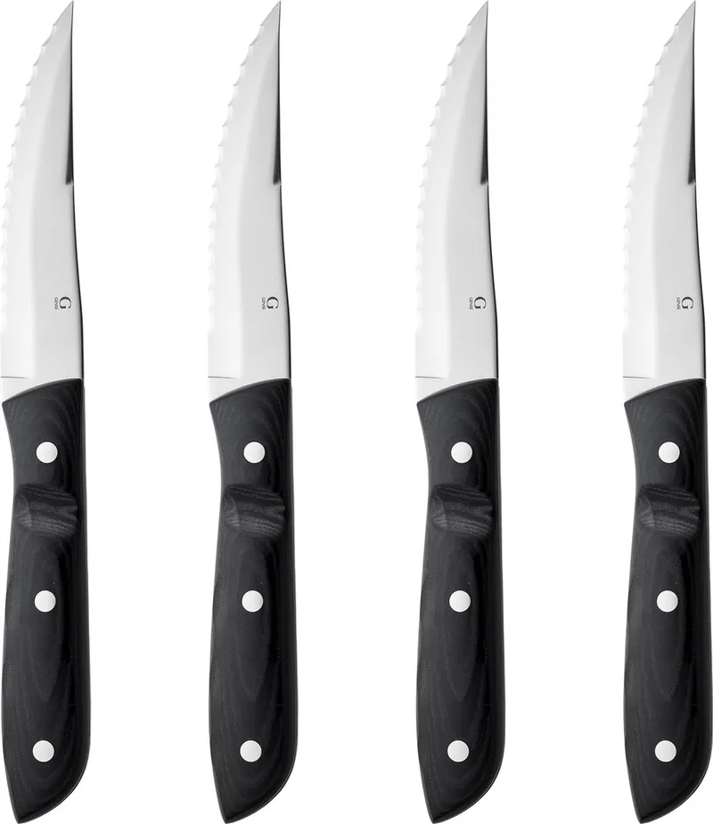 Old Farmer Micarta Steakmes XL 23,5 cm 4 stuks Hout/Staal by Gense in Black/Steel – product photo