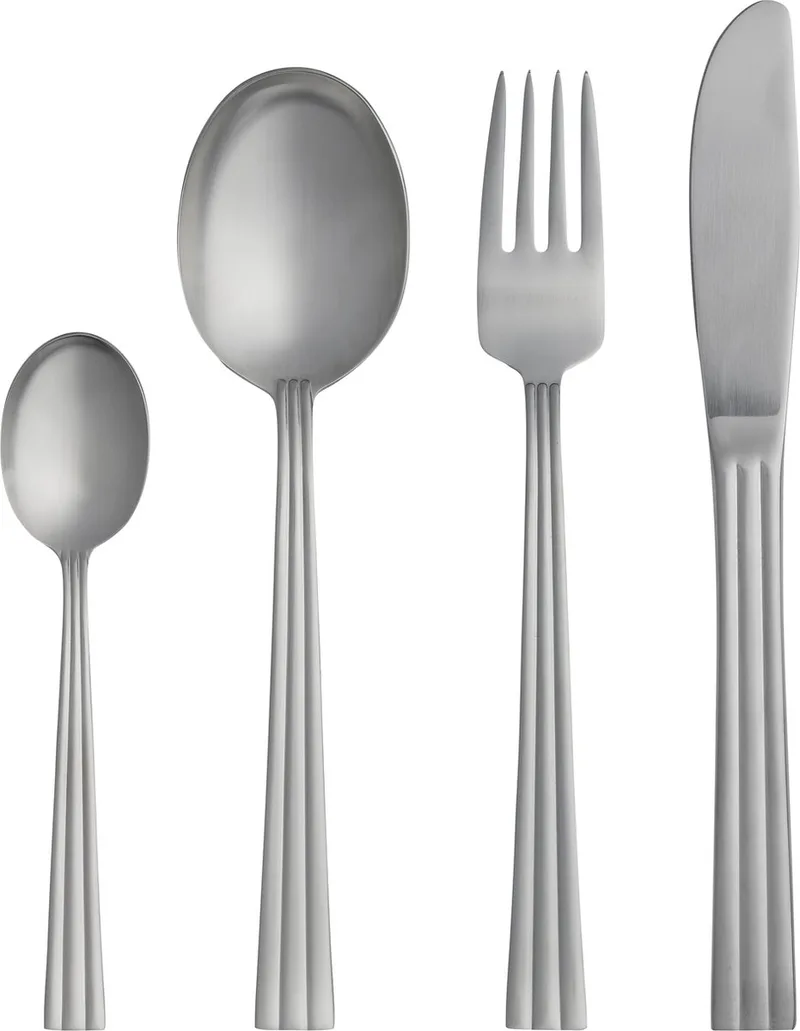 Thebe Bestekset 16 delen Mat staal de Gense en Matte steel – photo du produit