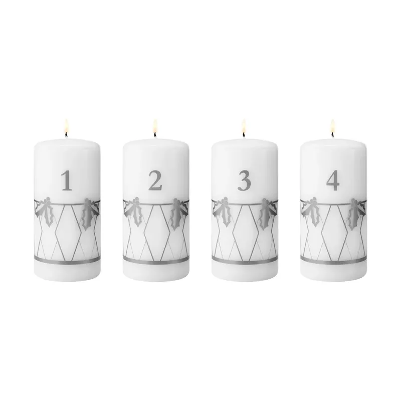 Adventslicht 2026 Silberdruck, 4-teilig von Georg Jensen – Produktfoto