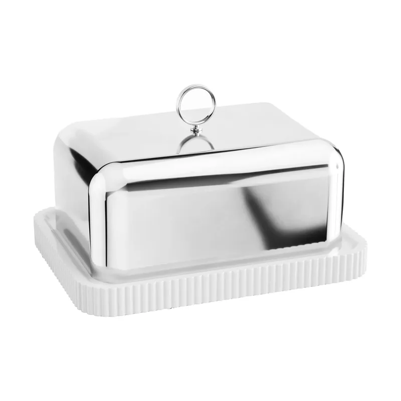 Bernadotte Butterdose 11,2x14,7 cm Edelstahl by Georg Jensen – product photo