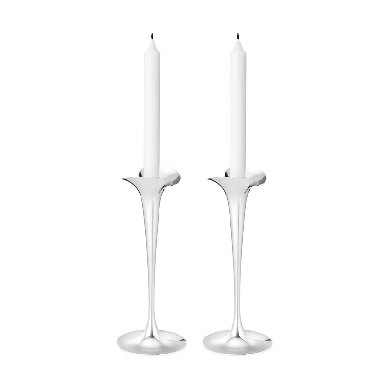 Bloom Kerzenhalter für Stabkerzen Edelstahl, groß, 2er-Pack by Georg Jensen – product photo