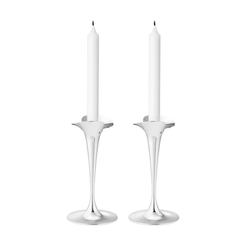 Bloom Kerzenhalter für Stabkerzen Edelstahl, klein, 2er-Pack by Georg Jensen – product photo