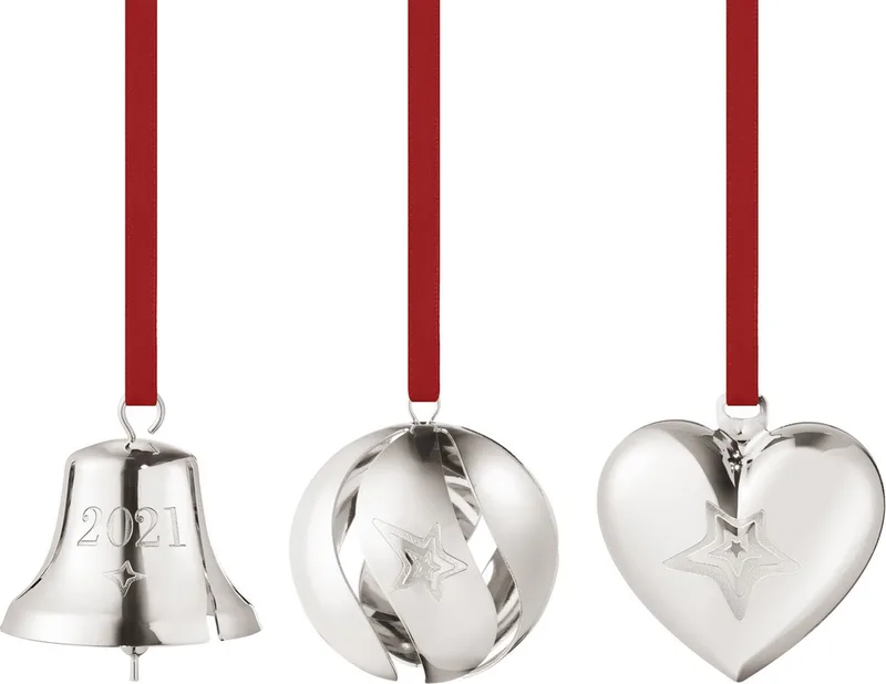 CC 2021 Giftset Hanger Bell/Ball/Heart Set of 3 Pieces by Georg Jensen in Zilver – product photo