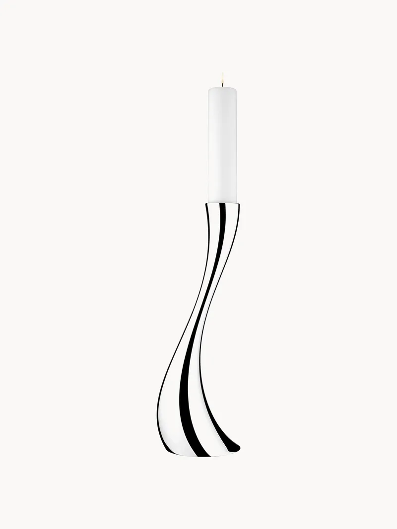 Edelstalen kandelaar Cobra in organische vorm, H 50 cm de Georg Jensen – photo du produit