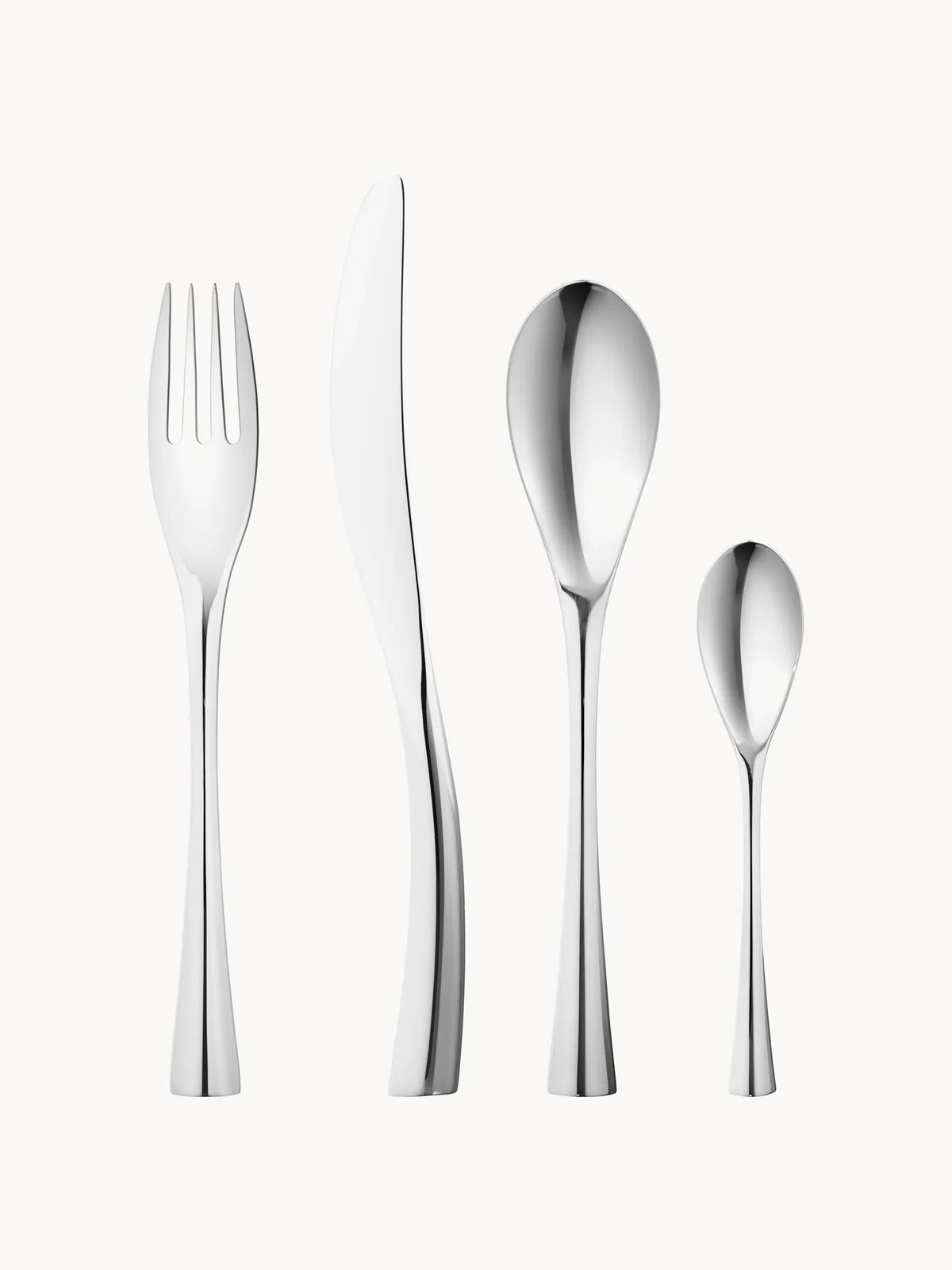 Hochglanzpoliertes Besteck-Set Cobra, in verschiedenen Setgrößen von Georg Jensen – Produktfoto