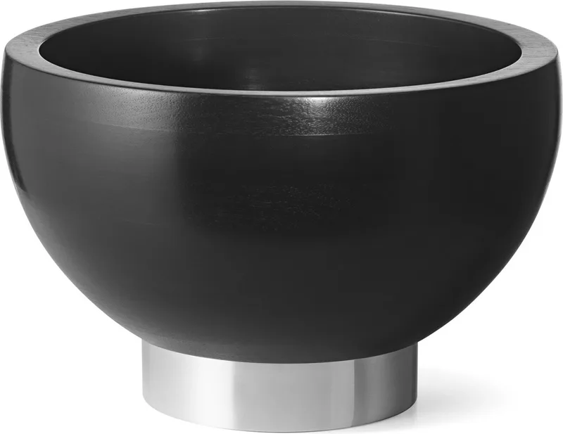 Icons Søren Serveerschaal - Ø 27,6 - Hoogte 17,9 cm - Essenhout/RVS de Georg Jensen en Zwart – photo du produit