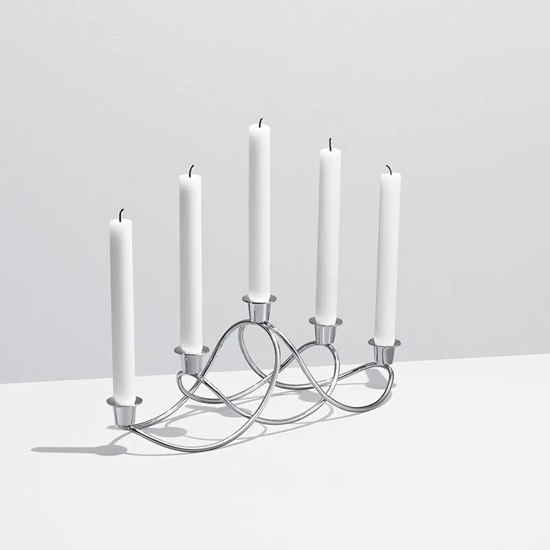 Kandelaar - Luxe Kaarshouder- Candle Holder – Kaarshouder – Kaarsenhouder – Woonkamer Accessoires von Georg Jensen in Edelstahl – Produktfoto