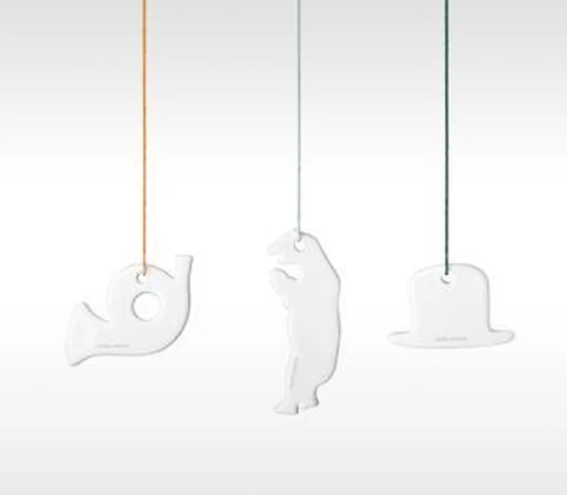 kerst ornamenten - December Tales - 3 stuks - porselein von Georg Jensen in Wit – Produktfoto