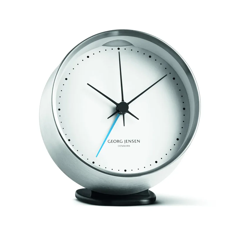 Koppel Tischuhr Ø 10cm Weiß-Edelstahl by Georg Jensen – product photo