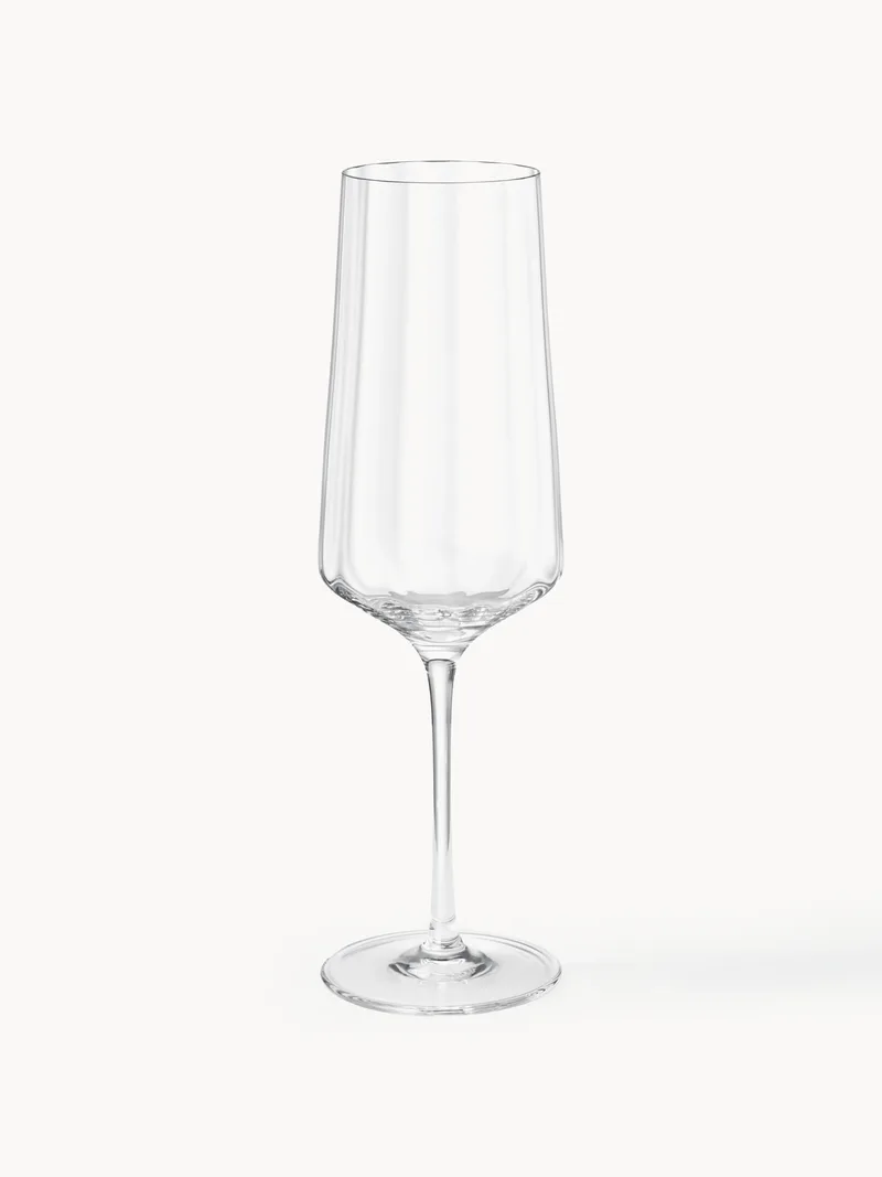 Kristallen champagneglazen Bernadotte met groefstructuur, 6-delig by Georg Jensen – product photo