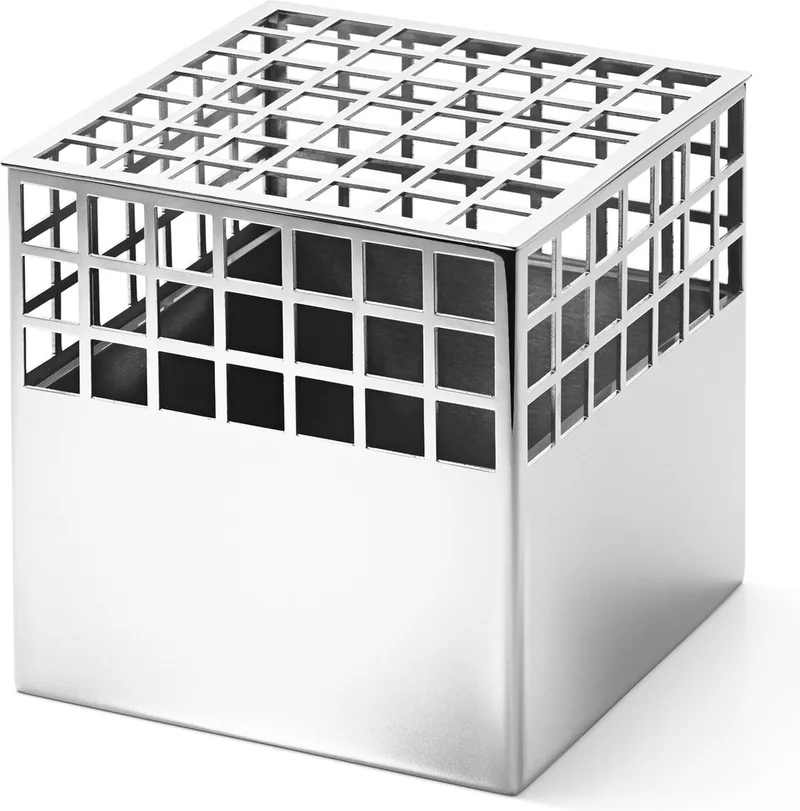 Matrix Vaas Cube - 12,6x12,6x12,6 - RVS van Georg Jensen in Zilverkleurig – productfoto