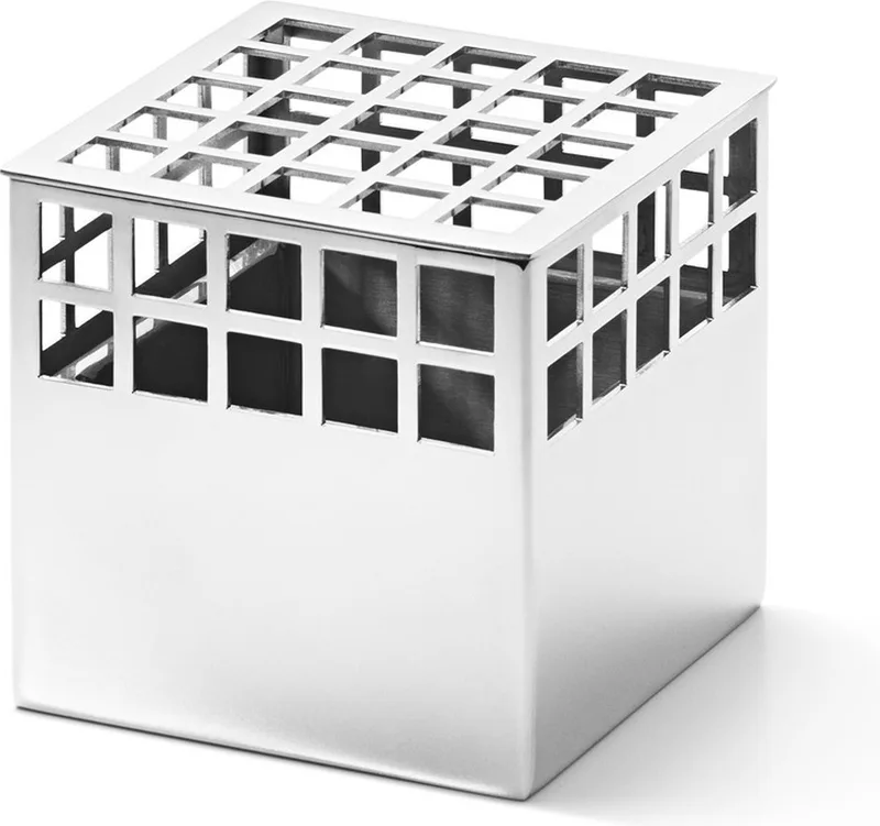 Matrix Vaas Cube - 7,2x7,2x7,2 cm - RVS von Georg Jensen in Zilverkleurig – Produktfoto