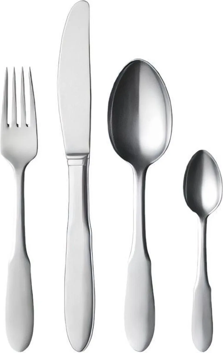 Mitra Bestek Dinerset 4 Delig (11,12,17,33) Rvs Mat von Georg Jensen in Matzilver – Produktfoto