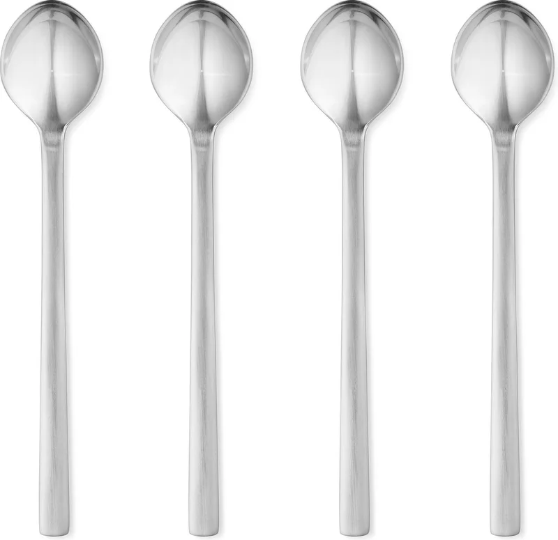New York Latte/Ice Tea Lepels - Set van 4 Stuks - 23 cm - Mat RVS de Georg Jensen en Zilver – photo du produit