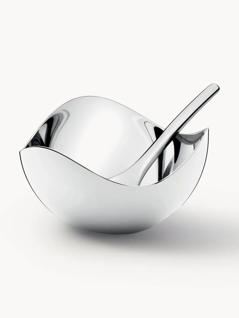 RVS zoutschaal Bloom met lepel van Georg Jensen – productfoto