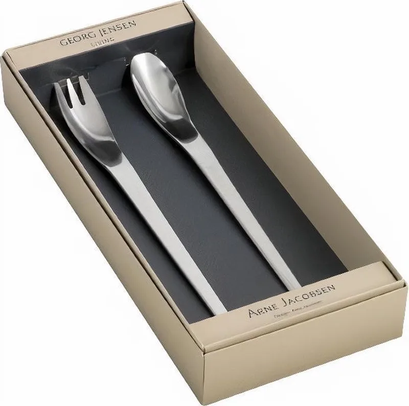 saladebestek Arne Jacobsen mat van Georg Jensen in RVS – productfoto
