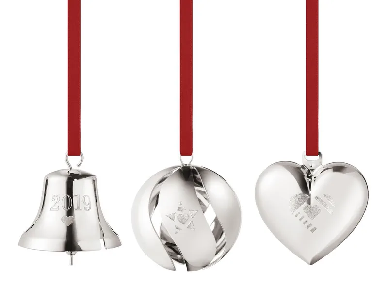 Seasonal Christmas Collection 2019 Gift Set - Bel, Bal en Hart - Messing van Georg Jensen in Zilver – productfoto