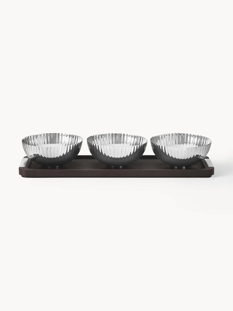 Snackschalenset Bernadotte met serveerplateau, set van 4 van Georg Jensen – productfoto