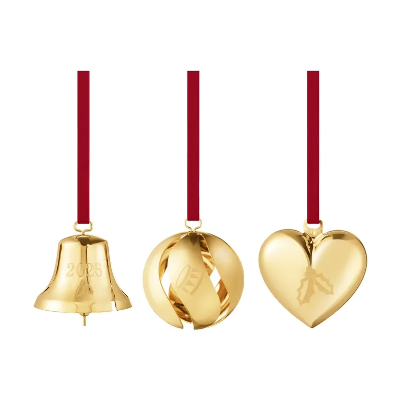 Zier-Set 2026 Gold, 3-teilig von Georg Jensen – Produktfoto